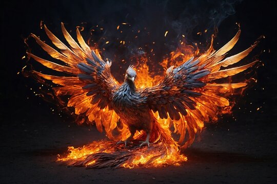 Fantasy image of mythical bird, Phoenix