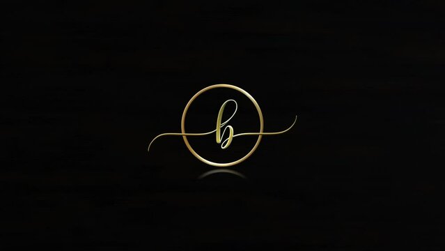 B Signature Logo Video, Lettering B bb Logo Animation For Your Wedding