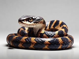 A King Cobra on a white background. AI generated image