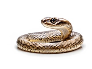 A Philippine Cobra snake on a white background. AI generated image