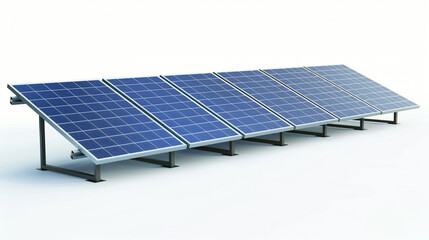 An individual solar panel on a blank white canvas, embodying the essence of clean and sustainable energy production.