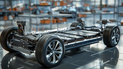 Fototapeta premium Advances in battery technology are making electric vehicles more viable and extending the range and efficiency of portable electronic devices. 