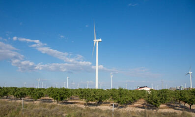 a wind turbine is in the middle of a field.