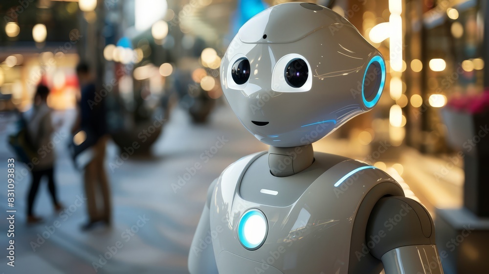 Poster artificial intelligence technology is being integrated into customer service through chatbots and vi