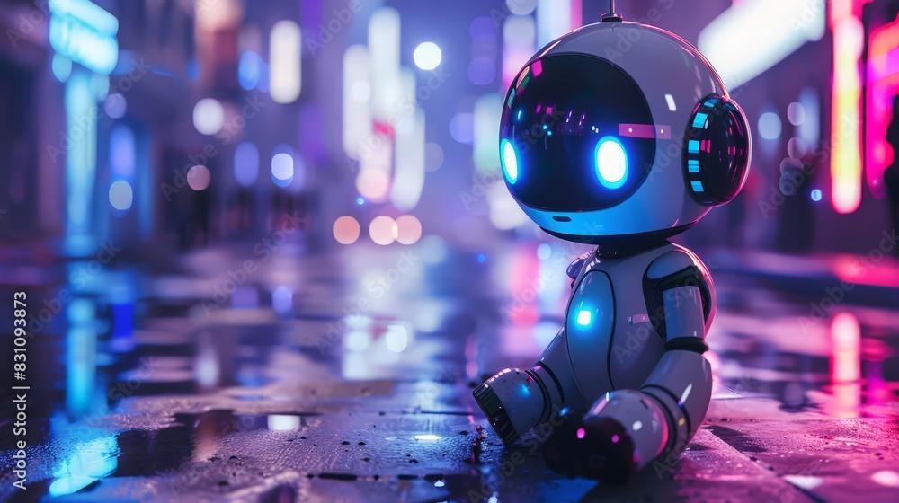 Poster artificial intelligence technology is being integrated into customer service through chatbots and vi