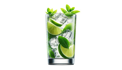 Mojito cocktail isolated on white background