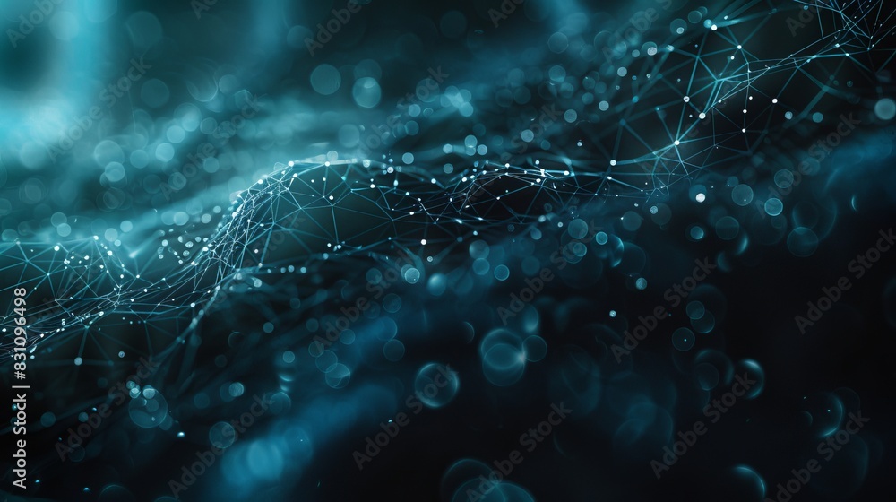 Wall mural digital abstract background for technological operations, neural networks, ai, data transmission and