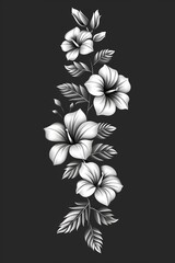 Obraz premium Elegant Floral Design on Black Background