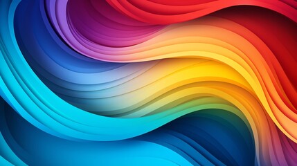 Obraz premium Multicolored abstract background with dynamic wave patterns and vibrant hues of red, blue, yellow, and purple.