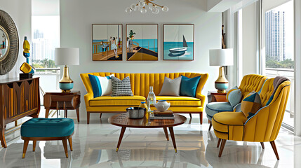 Art Home Interior with paintings