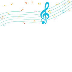 Decorative colorful Music notes background, musical notes