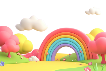 PNG  Cute rainbow fantasy background outdoors art tranquility.