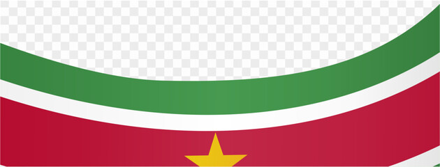 Suriname flag wave isolated on png or transparent background vector illustration.