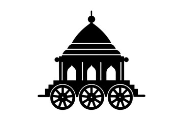 rath yatra silhouette vector 