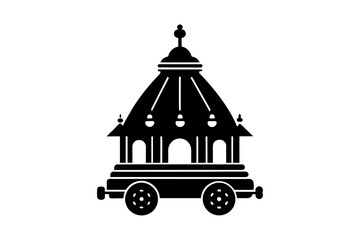 Obraz premium rath yatra silhouette vector 