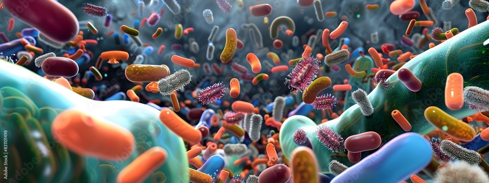 Poster exploring the vibrant microbial ecosystems in different environments