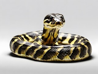 An Anaconda snake on a white background. AI generated image