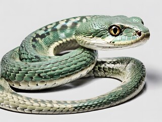 A Boomslang snake on a white background. AI generated image
