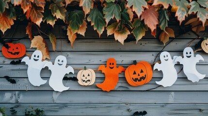Creating DIY Halloween crafts such as paper ghosts, felt bats, and pumpkin garlands to decorate the home.