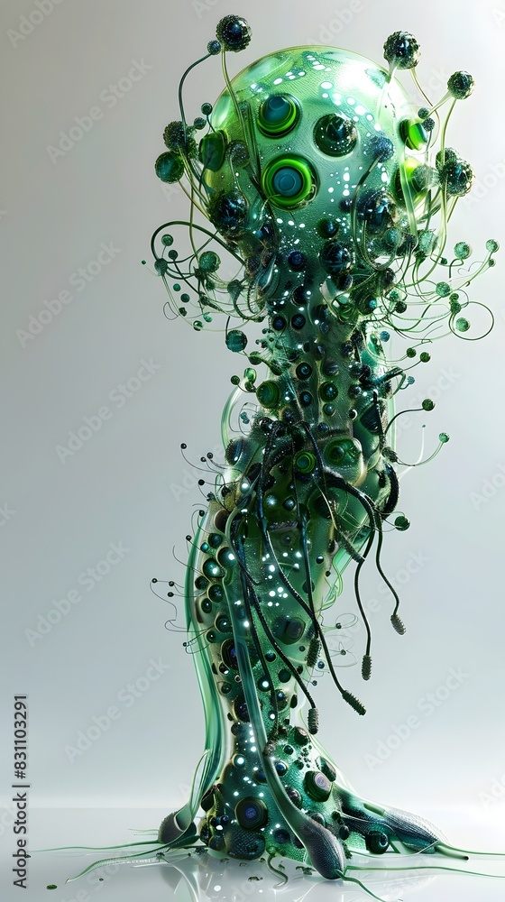 Poster synthetic organisms new functions a d rendered of cellular design and innovation