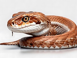 Obraz premium A Copperhead snake on a white background. AI generated image