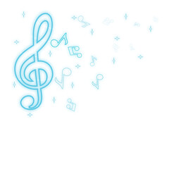 Musical Signs glow. Decorative modern Background with Notes. Vector Element for Musical Poster, Banner, Advertising, Card.