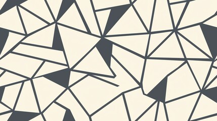 Seamless pattern of minimalistic triangles and intersecting lines, showcasing a modern geometric design