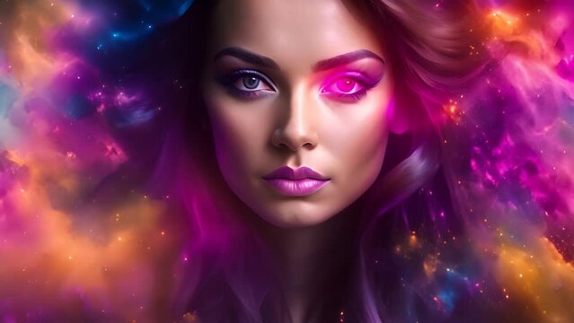 Mystical Woman With Blue Eyes Generative AI