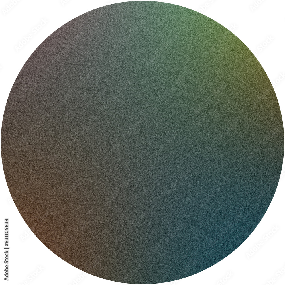 Poster circular gradient with textured grain effect, transitioning from brown to green, on a transparent ba