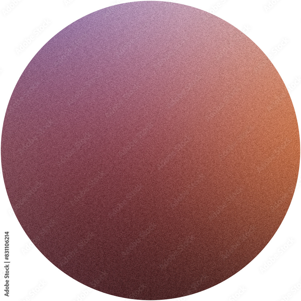 Poster vivid grainy gradient sphere with a rough texture, isolated on a transparent pattern
