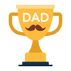 Award for Big Dad Concept, Champion Daddy Vector Icon Design, Happy Fathers Day Symbol, Dads Gift Elements Sign, Parents Day Stock illustration