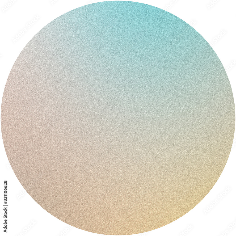 Poster circular gradient with a grainy, retro texture on a clear backdrop