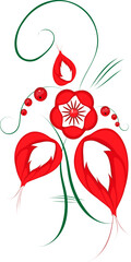 Stylized flower with berries for your projects.