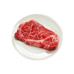 A piece of Chunk Sliced  raw meat, photo realistic, Isolated on transparent background.