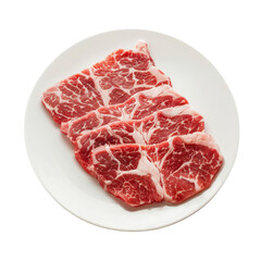 Fototapeta premium A piece of Shank Sliced raw meat, photo realistic, Isolated on transparent background.