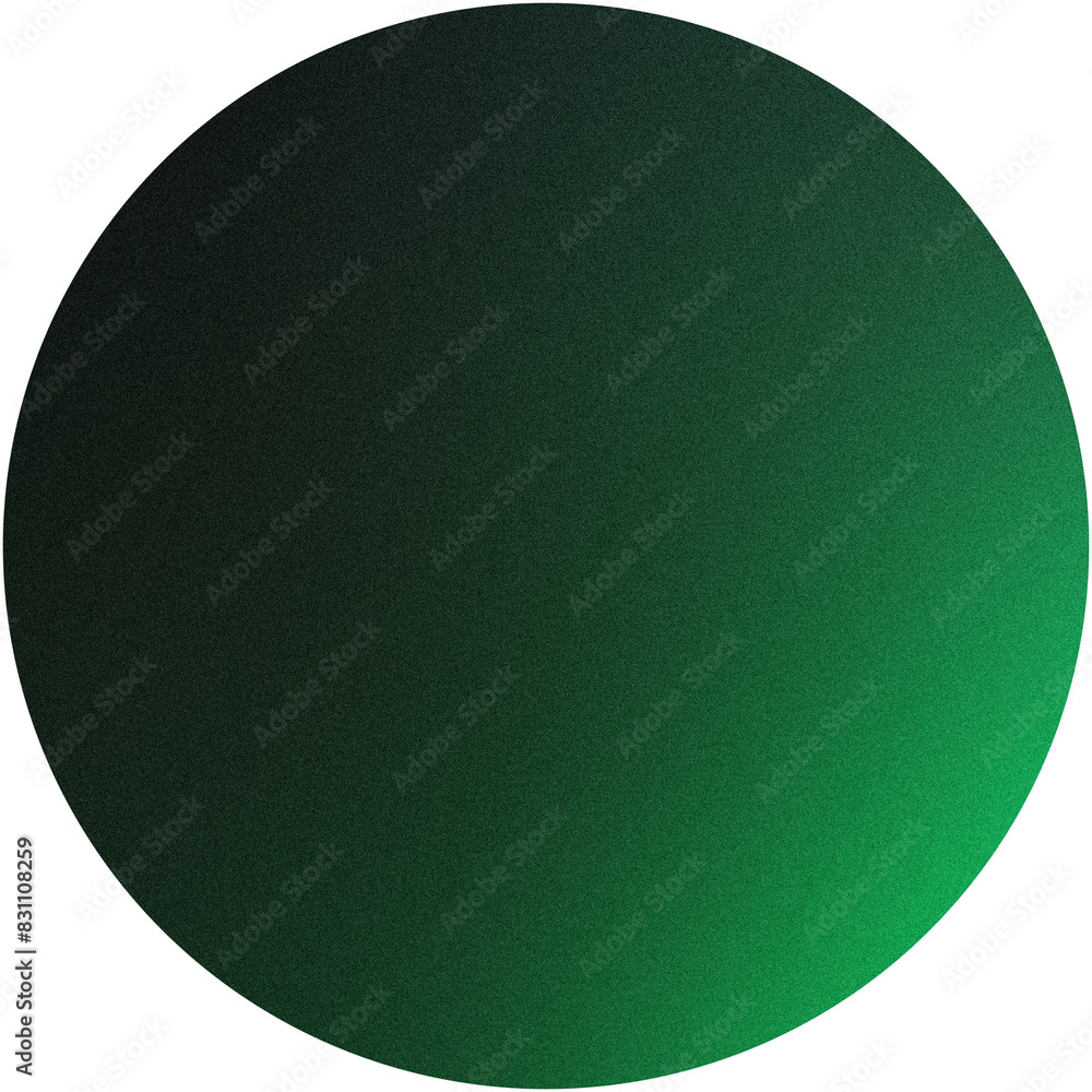 Poster grainy textured circular gradient ranging from black to green on a checkered transparent backdrop