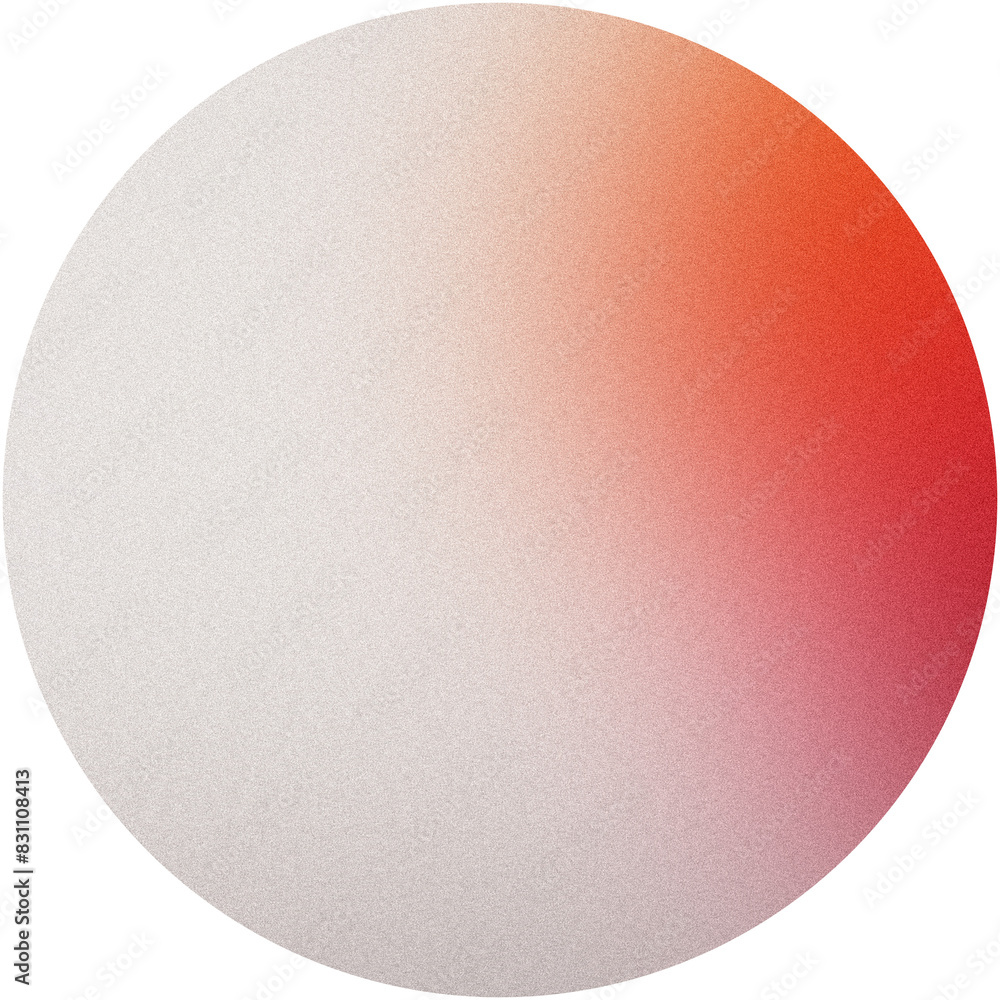 Poster circular design with a red to white gradient and highresolution grainy texture