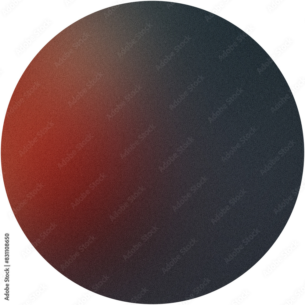 Poster smooth red to black gradient textured sphere on a transparent background
