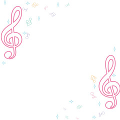 Naklejka premium Decorate colorful music notes. Musical decorative background.