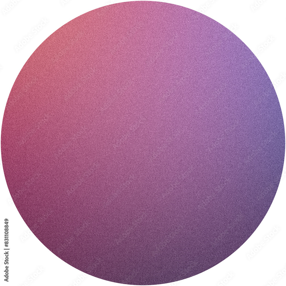 Poster highquality grainy textured circle with a vibrant gradient overlay on a transparent background