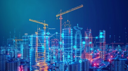 Design an infographic on the evolution of construction technology. Highlight innovations like Building Information Modeling (BIM), drones, and 3D printing in construction.