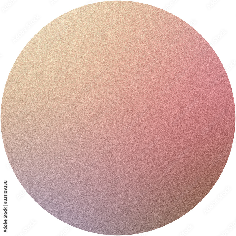 Poster textured circular gradient with a grungy feel, blending from pink to beige on a transparent checkere