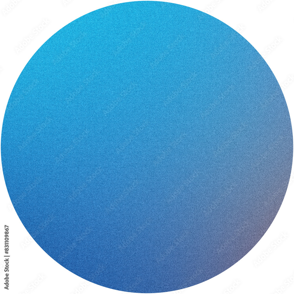 Poster circular blue gradient with grainy texture overlay, set against a transparent checkered backdrop