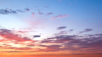 beautiful colorful sky and cloud in twilight time background. Majestic Skyline with Colorful Clouds in a Panoramic View