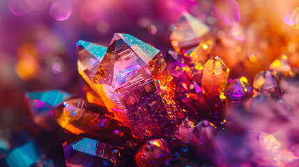 crystal reflecting and refracting a spectrum of vivid colors 3d illustration background wallpaper