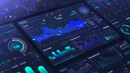 A computer screen filled with various types of data and information, showcasing a high volume of content and complexity.