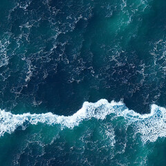 Seamless overhead water ocean waves blue texture