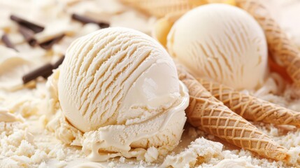 Indulge in the creamy goodness of vanilla ice cream on a hot summer day.