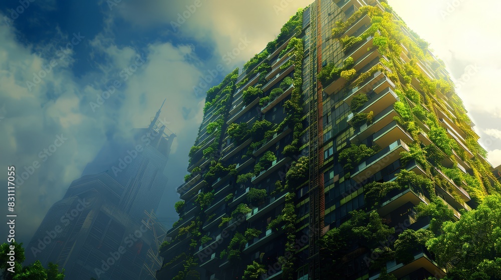 Poster investigating the role of architecture in sustainable urban development and mitigating the effects o