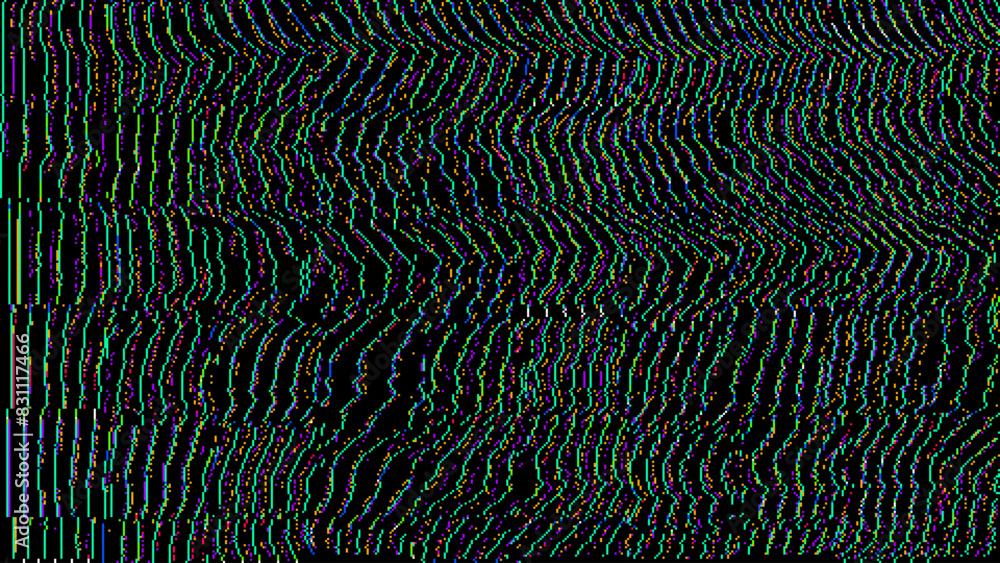 Leinwandbilder analog static noise glitch effect. digital pixel noise. vhs corrupted signal. damaged error televisi